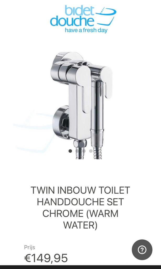 Inbouw Bidetdouche Warm/Koud - Nieuw,handig als hondendouche, Ophalen of Verzenden, Nieuw, Chroom, Toilet