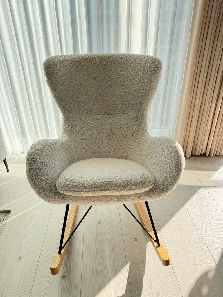 Schommelstoel teddy wit, Ophalen, Zo goed als nieuw