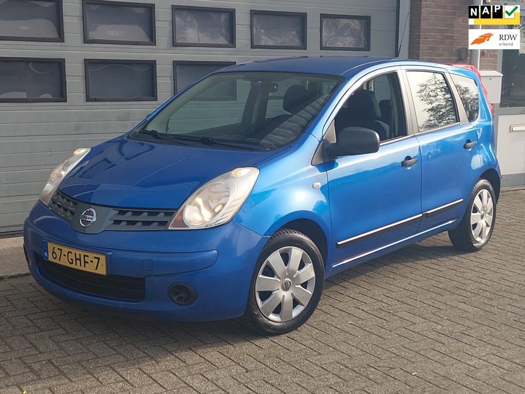 Nissan Note 1.4 Visia 2008 Airco Nieuwe APK, Auto's, Nissan, Voorwielaandrijving, 4 cilinders, Blauw, Origineel Nederlands