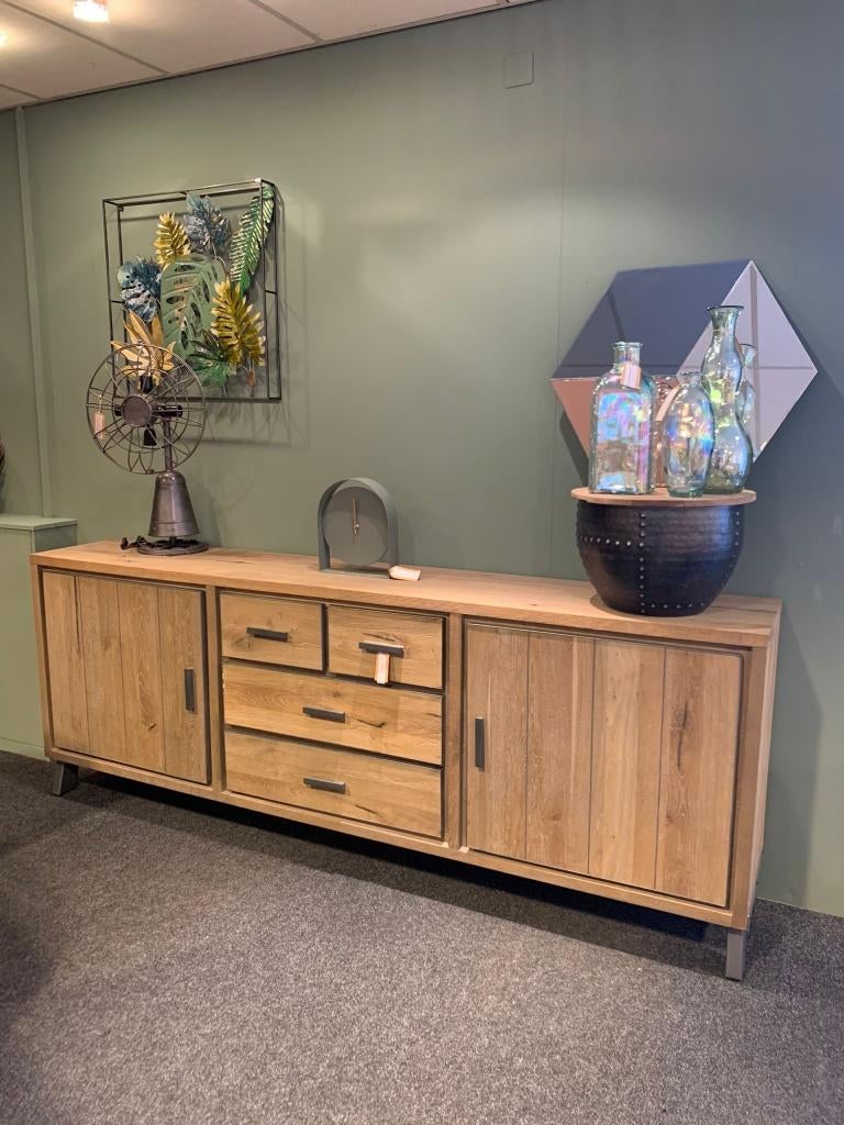 Henders en Hazel dressoir Vitoria 240cm, 5 laden of meer, Eikenhout, Ophalen of Verzenden, 200 cm of meer