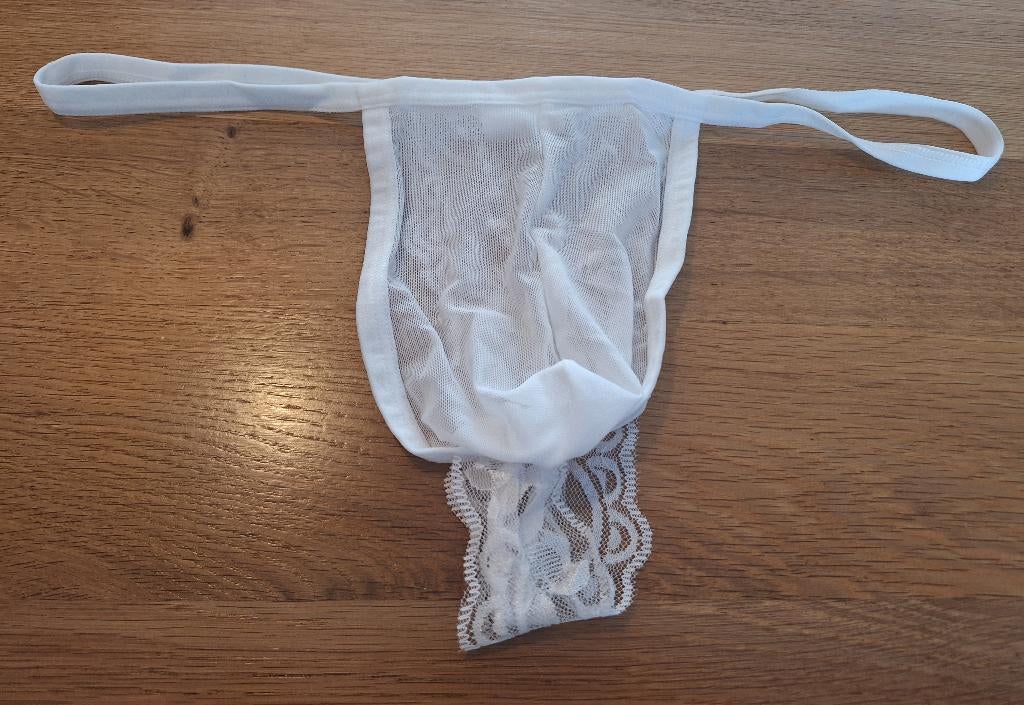 sexy herenstring maat xl, Kleding | Heren, Ondergoed, Verzenden, Wit, Slip