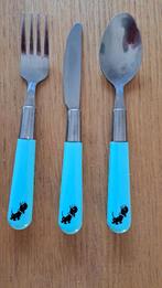 Driedelig kinderbestek 'Takkie', Ophalen, Gebruikt, Rvs of Chroom, Vaatwasserbestendig