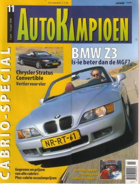 Autokampioen 11 1996 : BMW Z3 - MG MGF - Fiat Punto Cabrio, Ophalen of Verzenden, Gelezen, Algemeen