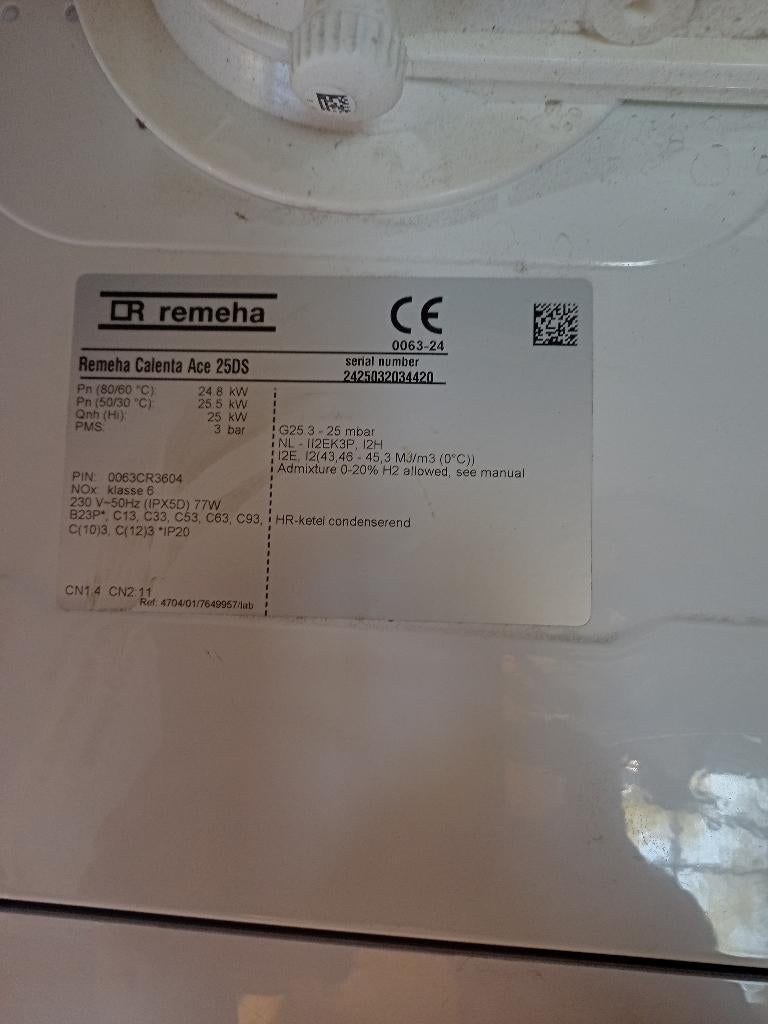 Remeha celenta Ace 25ds, Ophalen, 30 tot 80 cm, Gebruikt, Hoog rendement (Hr)