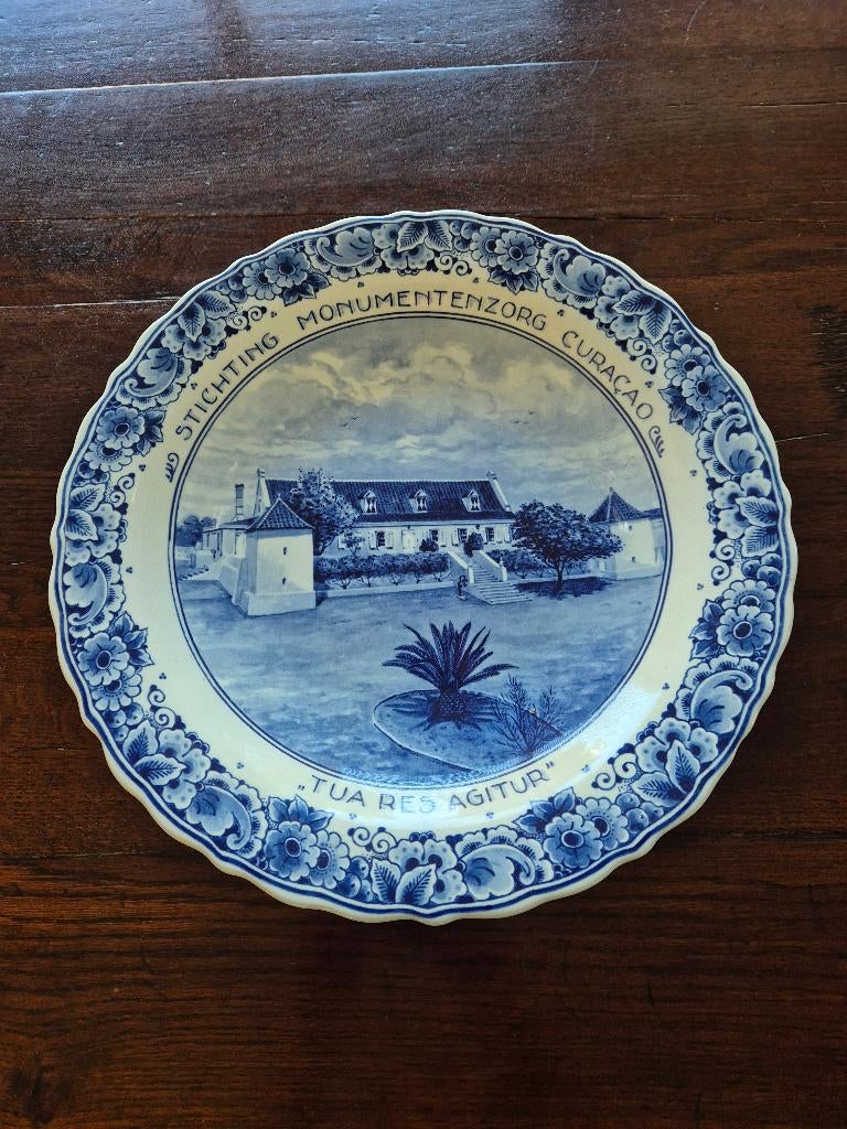 Delfts Blauw herinneringsbord Curacao, Antiek en Kunst, Ophalen