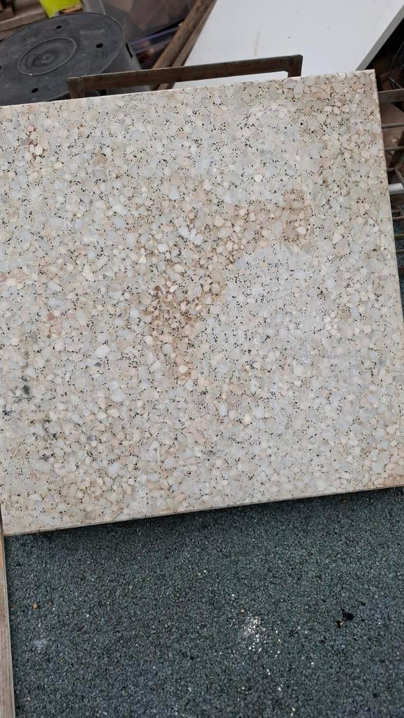 grindtegels wit 40x40 gladde 4cm dikke tegels., Ophalen, Gebruikt, 10 m² of meer, Beton