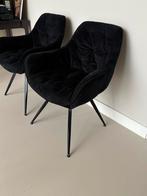2 Zwarte Velours Draaibare Eetkamerstoelen - Zo Goed Als Nie, Huis en Inrichting, Stoelen, Ophalen, Twee, Zwart, Zo goed als nieuw