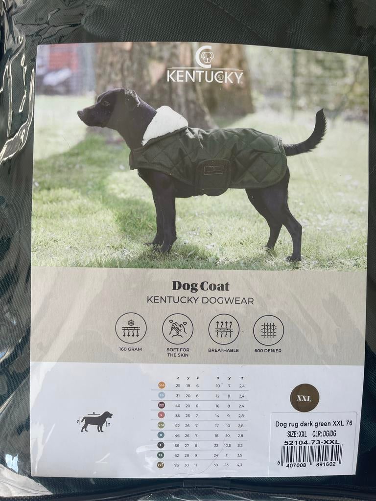 Kentucky hondenjas donkergroen, 160 grams maat XXL, Dieren en Toebehoren, Hondenkleding, Ophalen of Verzenden, Nieuw, Hondenjas