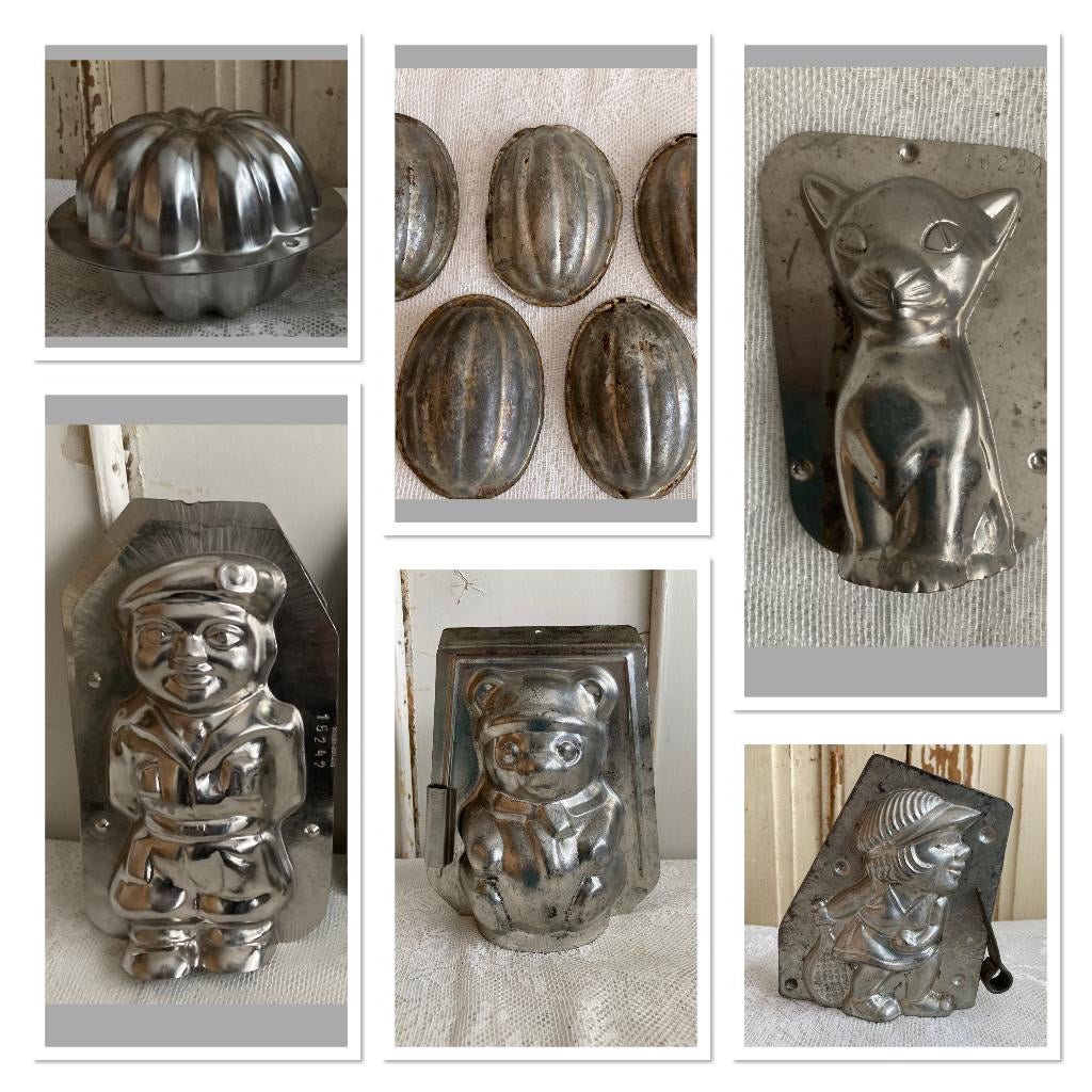 Brocante oude chocolademallen / Beertje - Matroos - Hondje, Ophalen of Verzenden