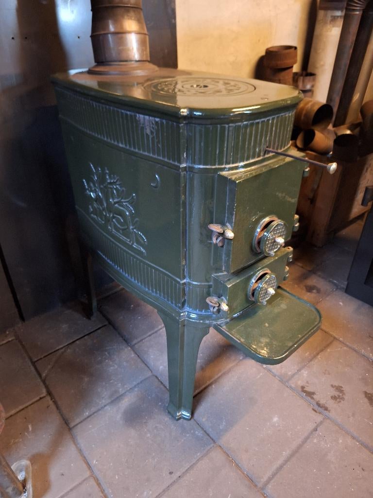 Prachtige Deense gietijzeren houtkachel, Huis en Inrichting, Kachels, Gebruikt, Vrijstaand, Houtkachel, Hout, Ophalen