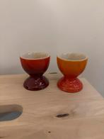 Le Creuset eierdopjes - Nieuw - Donkerrood & Oranje, Keramiek, Overige typen, Nieuw, Ophalen of Verzenden