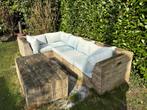 loungeset met bijzettafel, Tuin en Terras, Ophalen, 5 zitplaatsen, Gebruikt, Bank