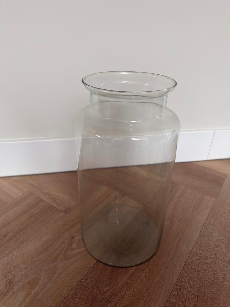 Mooie hoge glazen vaas - 36 cm, Overige kleuren, Ophalen of Verzenden, Minder dan 50 cm, Glas