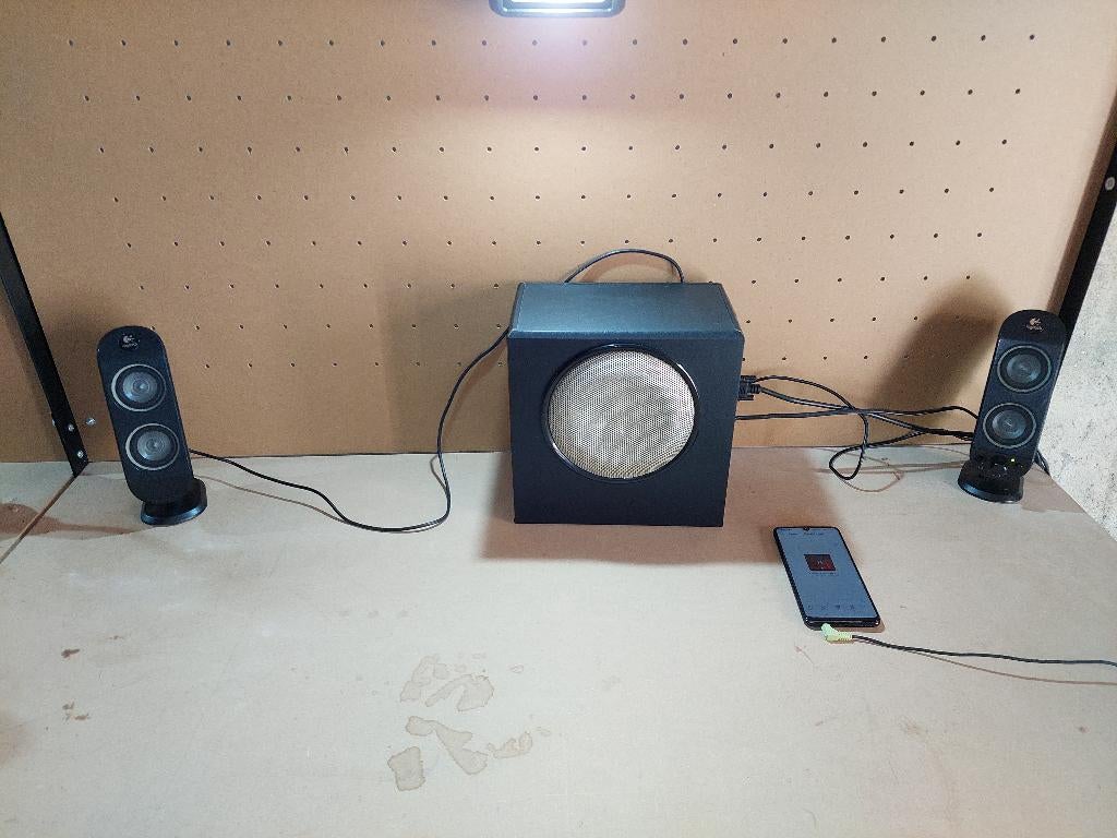 Leuk goed werkend Logitech X-203 speakerset, Subwoofer, Zo goed als nieuw, Minder dan 60 watt, Ophalen