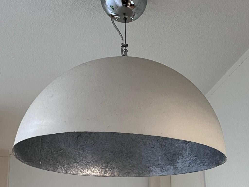 hanglamp bol wit markant en groot, Huis en Inrichting, Ophalen, Gebruikt, Metaal, Minder dan 50 cm