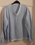 Lichtblauwe Kabeltrui met V-Hals, Ophalen of Verzenden, Zo goed als nieuw, Maat 38/40 (M), Blauw