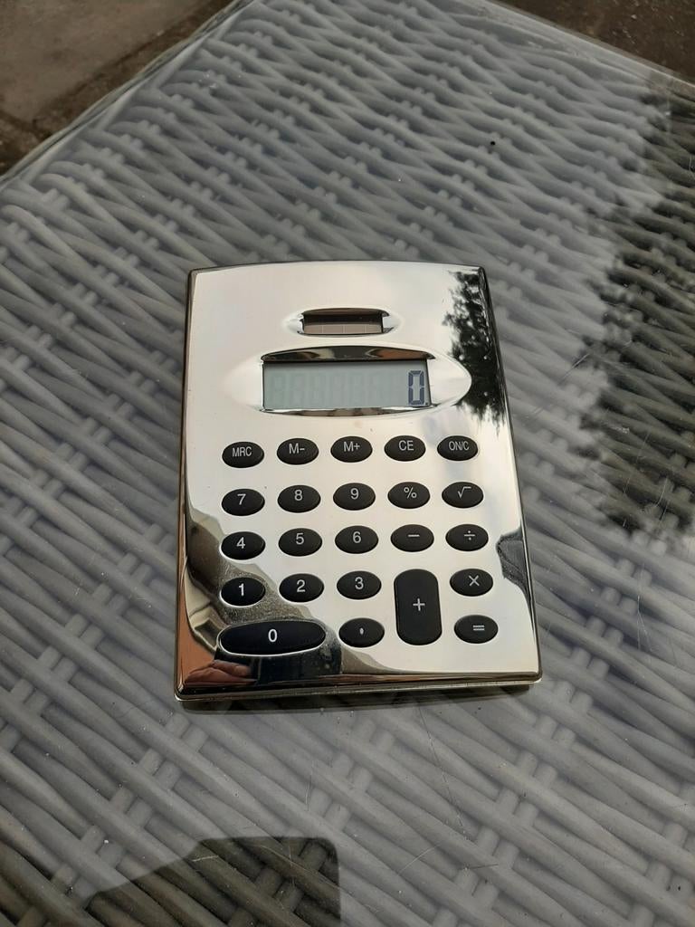 Bureau rekenmachine verzilverd, Diversen, Rekenmachines, Ophalen of Verzenden