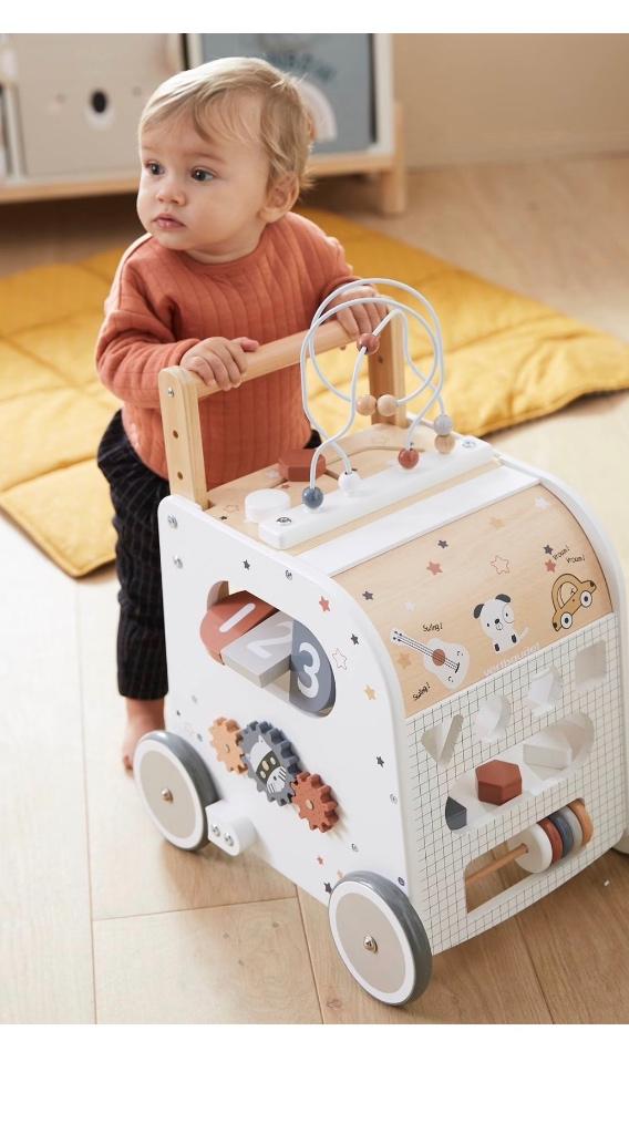 LOOPWAGEN BABY - HOUTEN, Ophalen, Zo goed als nieuw, Duw- of Trekspeelgoed