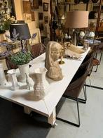 29) Witte eettafel op wieltjes., Ophalen, Gebruikt, ., 50 tot 100 cm