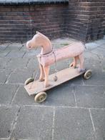 Oud houten paard op wielen, Antiek en Kunst, Ophalen of Verzenden