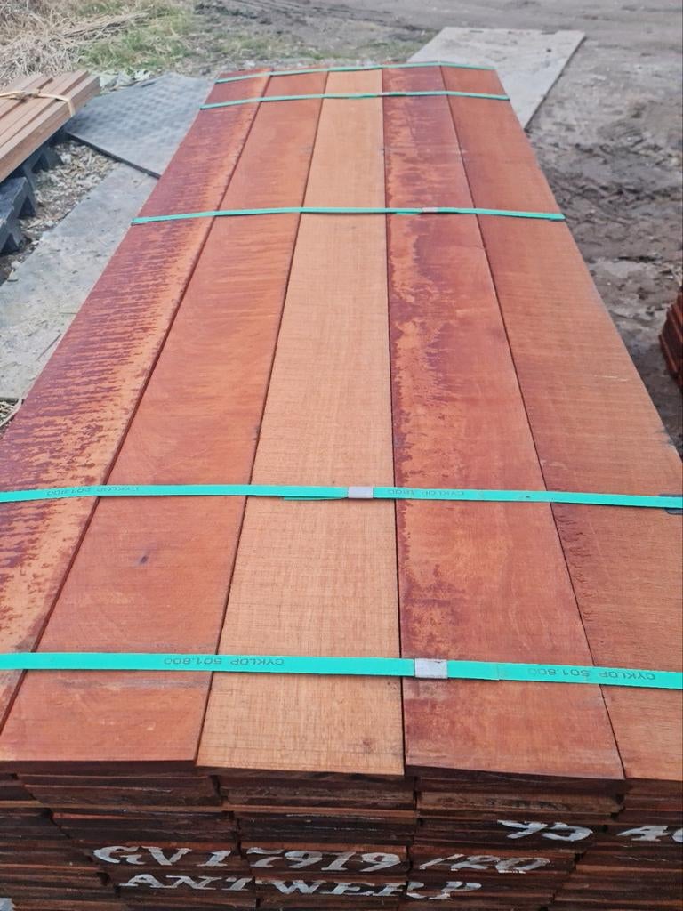 Angelim vermello beschoeiing hout 250x20 cm bezorgen mogel, Tuin en Terras, Palen, Balken en Planken, Ophalen, Nieuw, 250 cm of meer