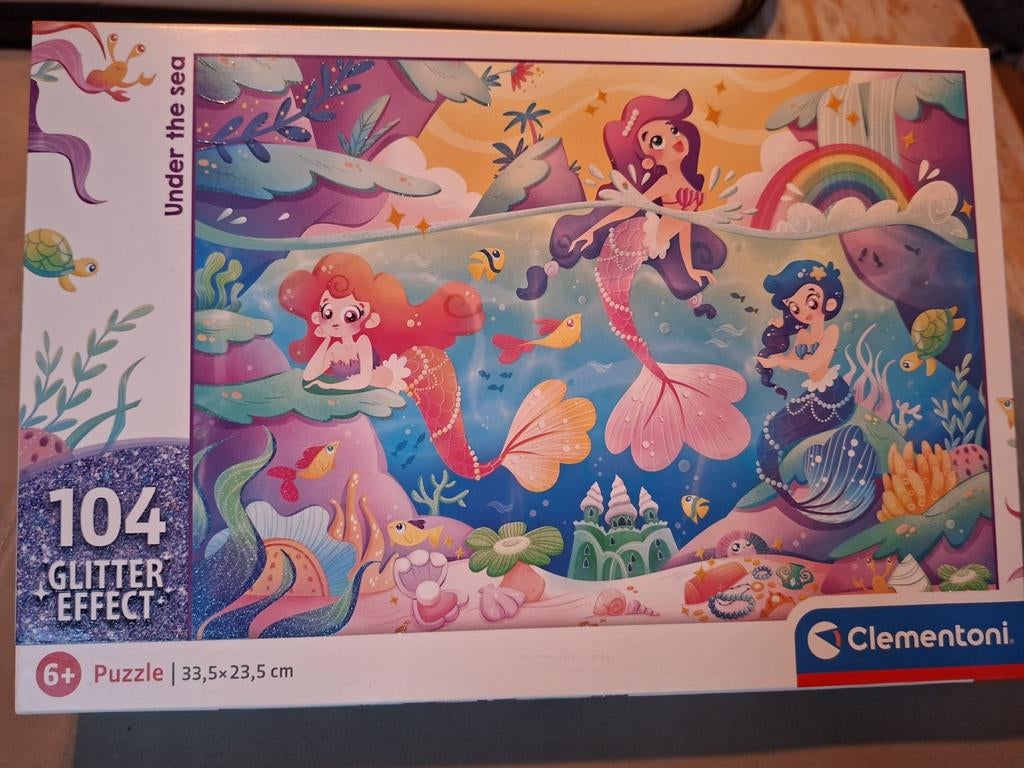 Zeemeerminnen puzzel 104 stukjes, Ophalen of Verzenden, Meer dan 50 stukjes, Zo goed als nieuw, 6 jaar of ouder