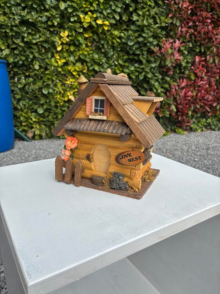 Houten vogelhuisje, Tuin en Terras, Ophalen of Verzenden, Zo goed als nieuw