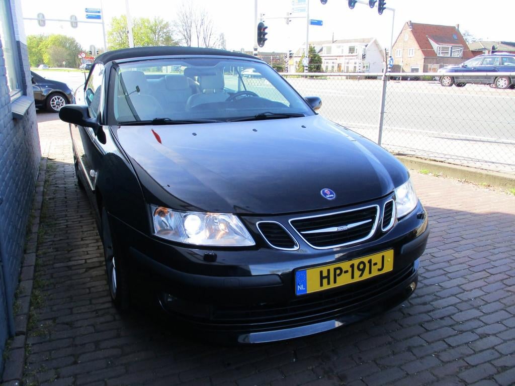 Saab 9-3 Cabrio 2.8 V6 T Aero, Auto's, Saab, Voorwielaandrijving, Gebruikt, Cabriolet, Zwart
