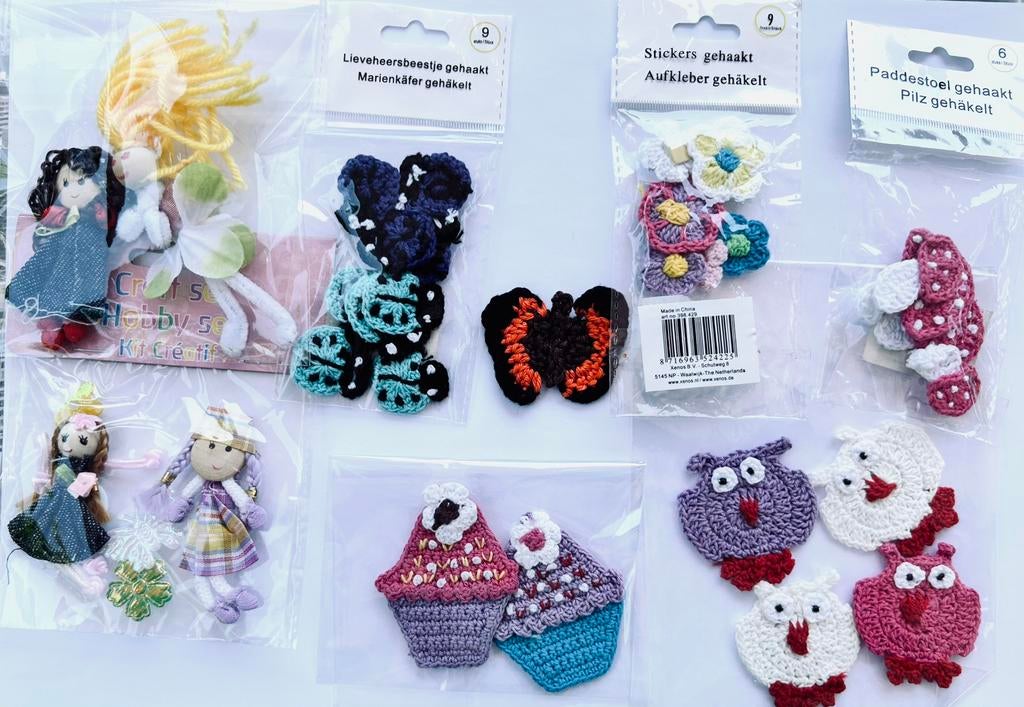 Pakketje gehaakte applicaties, Ophalen of Verzenden, Zo goed als nieuw, Applicatie