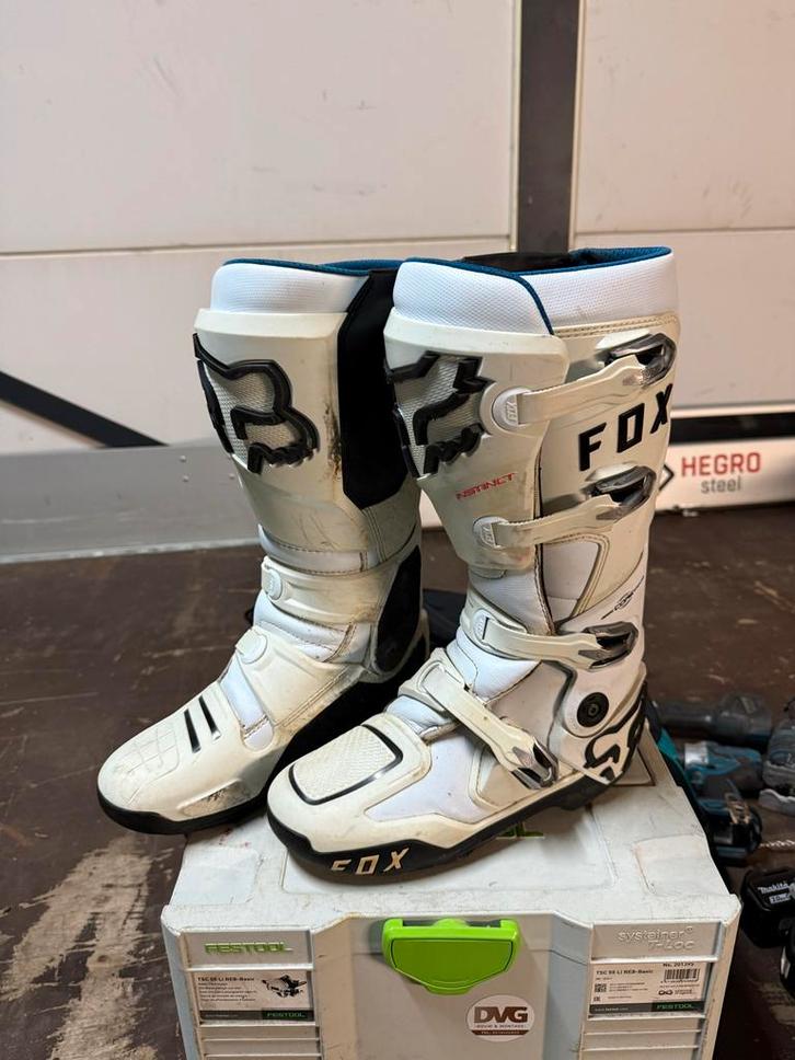 Fox Instinct Motorcross Laarzen - Maat 45 - Wit, Motoren, Kleding | Motorhelmen, Heren, Overige typen, XL, Overige merken, Tweedehands