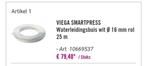 15 m Viega Smartpress Waterleidingbuis Wit Ø 16 mm Rol 25 m, Overige materialen, Minder dan 20 mm, 6 meter of meer, Nieuw