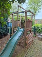 Houten speelhuisje met glijbaan, Ophalen, Gebruikt, Hout