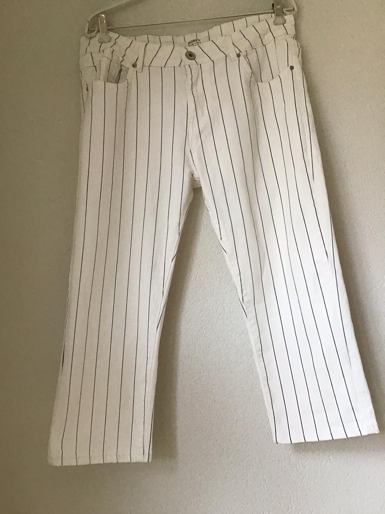 Nieuwe Norfy Broek Ecru/zwarte streep maat 44, Overige kleuren, Maat 42/44 (L), Nieuw, Ophalen of Verzenden