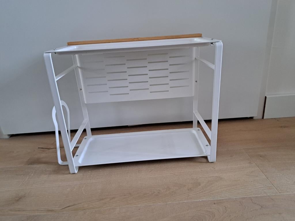 IKEA Keukenrekje met haakjes en snijplankhouder, Ophalen of Verzenden, Zo goed als nieuw, IKEA
