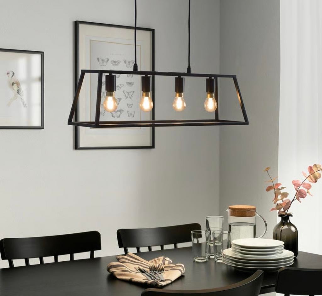 IKEA FELSISK Hanglamp Zwart 81 cm - Industriële Stijl, Industrieel, Modern, Ophalen of Verzenden, Zo goed als nieuw, Metaal