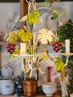 Vintage kroonluchter met druiven en bladeren, Ophalen, Gebruikt, 50 tot 75 cm, Vintage