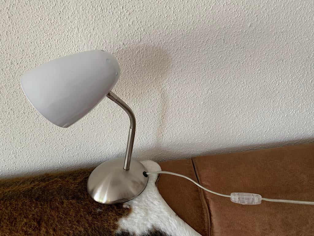 Compact Hema bureaulampje met flexibele hals, Ophalen of Verzenden, Zo goed als nieuw, Metaal, Minder dan 50 cm