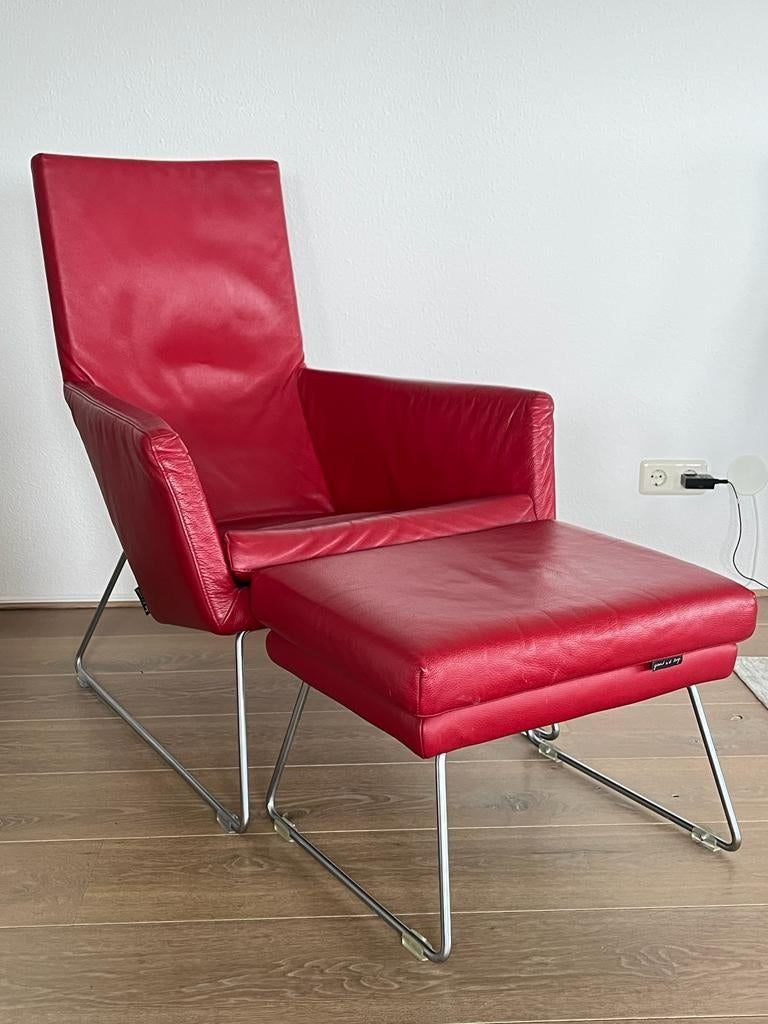 GERARD VAN DEN BERG, Huis en Inrichting, Fauteuils, Ophalen, Gebruikt, 50 tot 75 cm, Leer