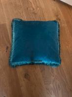 Prachtig diepblauw Xenos kussen met franjes - NIEUWSTAAT, Ophalen of Verzenden, Zo goed als nieuw, Blauw, Vierkant