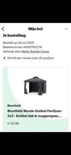 Blumfeldt Mondo Dubbel Paviljoen 3x3, Ophalen, Gebruikt, Minder dan 4 meter, Paviljoen