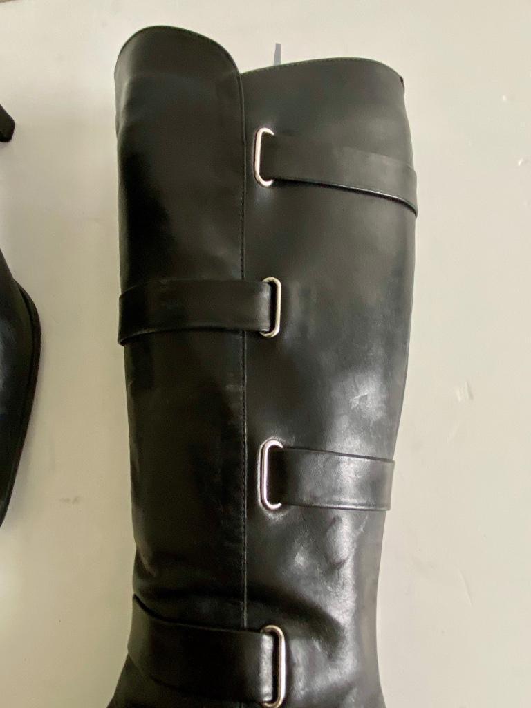 i655 Lilian: maat 39 hoge leren laarzen zwart leer schoenen, Hoge laarzen, Lilian, Zwart, Ophalen of Verzenden