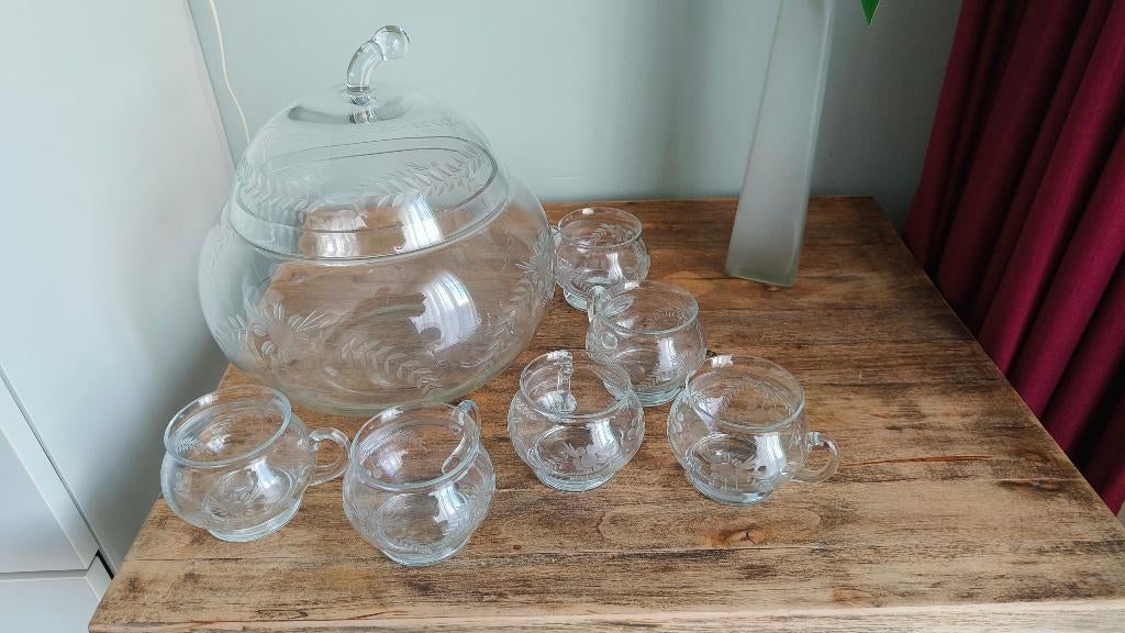 WMF Amalia Art Nouveau  stijl kristal glasservies 47 delig, Ophalen