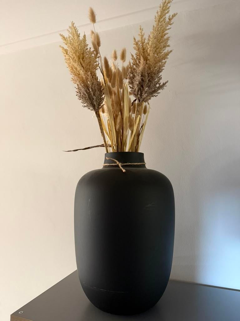 Vaas, Ophalen, Zwart, Minder dan 50 cm, Glas