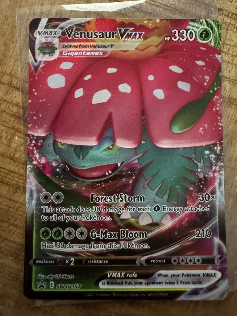Venusaur VMAX Pokémon kaart SWSH102, Hobby en Vrije tijd, Verzamelkaartspellen | Pokémon, Ophalen of Verzenden, Gebruikt, Losse kaart