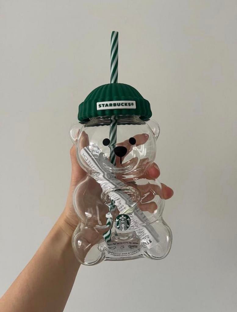 Starbucks Teddybeer Glas met Rietje - Nieuw in Doos, Ophalen of Verzenden, Nieuw
