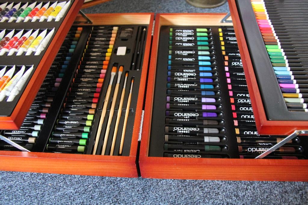 tekendoos compleet met verf, krijt, potloden, stiften, etc., Ophalen of Verzenden, Nieuw, Potlood of Stift
