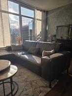 Bankstel met Poef Leren bekleding, Huis en Inrichting, Banken | Voetenbanken en Poefen, Ophalen, Gebruikt, 125 cm of meer, Leer