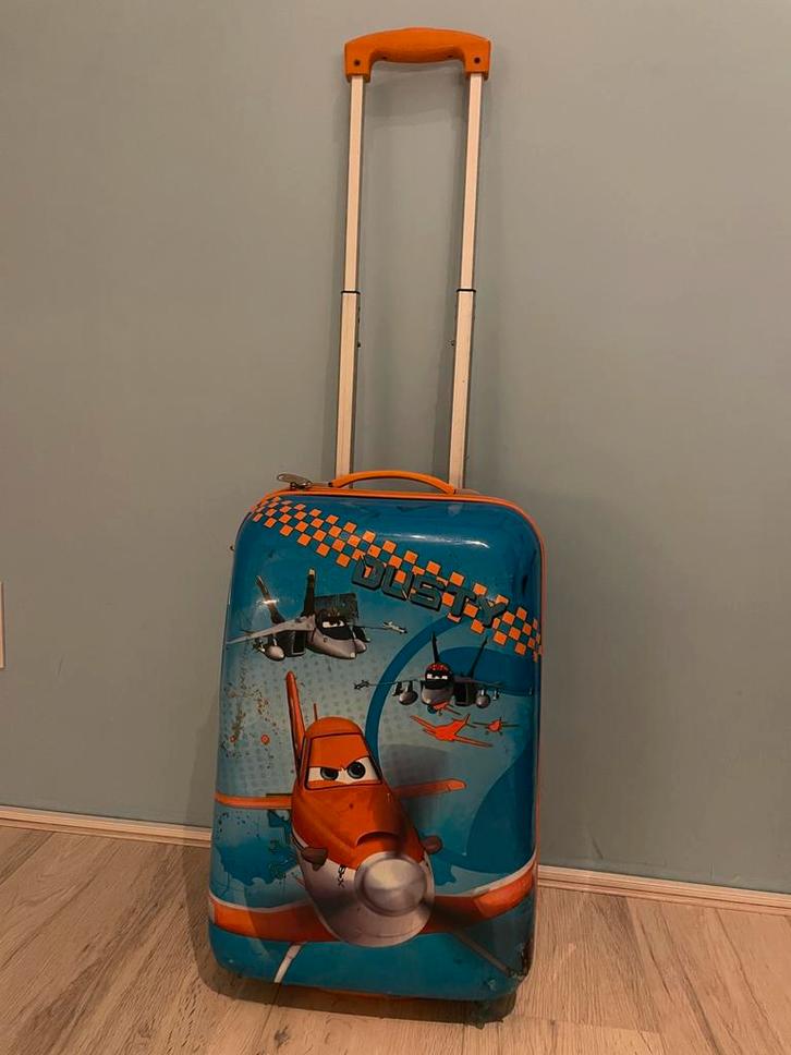 Planes rolkoffer, Sieraden, Tassen en Uiterlijk, Koffers, Gebruikt, Hard kunststof, Minder dan 50 cm, Minder dan 35 cm, Uitschuifbare handgreep