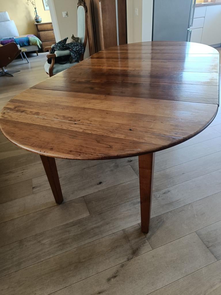 Lange ( of ronde) , uittrekbare eettafel, Huis en Inrichting, Ophalen, Gebruikt, 100 tot 150 cm, 200 cm of meer