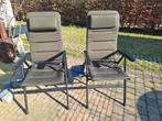 2x Comfortabele Campingstoelen met Tafelblad, Caravans en Kamperen, Kampeermeubelen, Ophalen of Verzenden, Zo goed als nieuw, Campingstoel